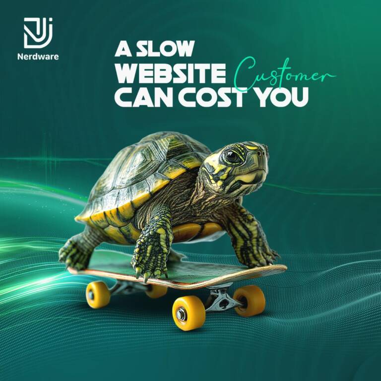 Graphic of a turtle symbolizing a slow-loading website